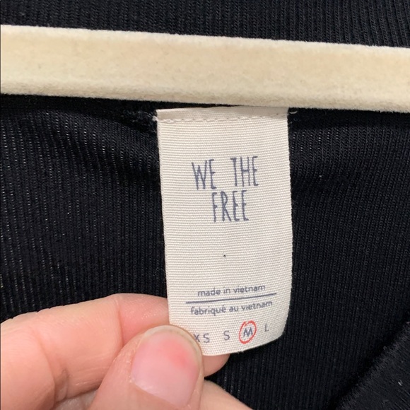 We the Free Free People Grapevine Black Long Sleeve Tunic Top Size Medium - Picture 2 of 8